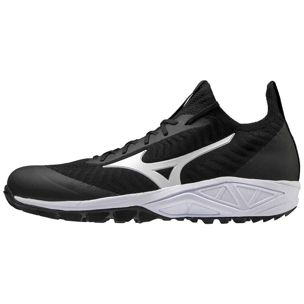 Mizuno Dominant AS Knit All Surface Rövidszárú Turf Férfi Baseball Cipő Fekete/Fehér CRA950238